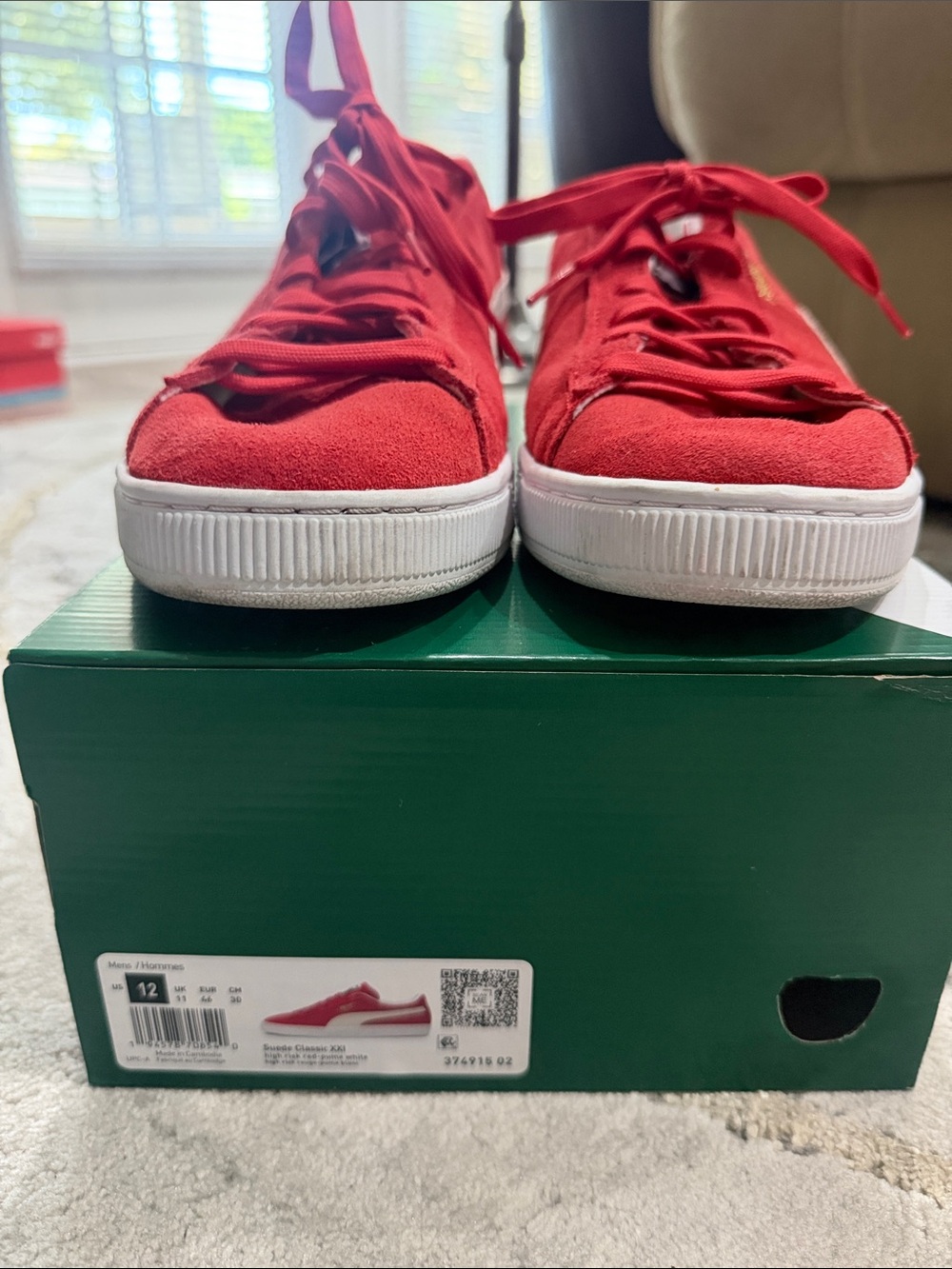 Men’s PUMA Red Suede Sneakers - Classic Low Top
